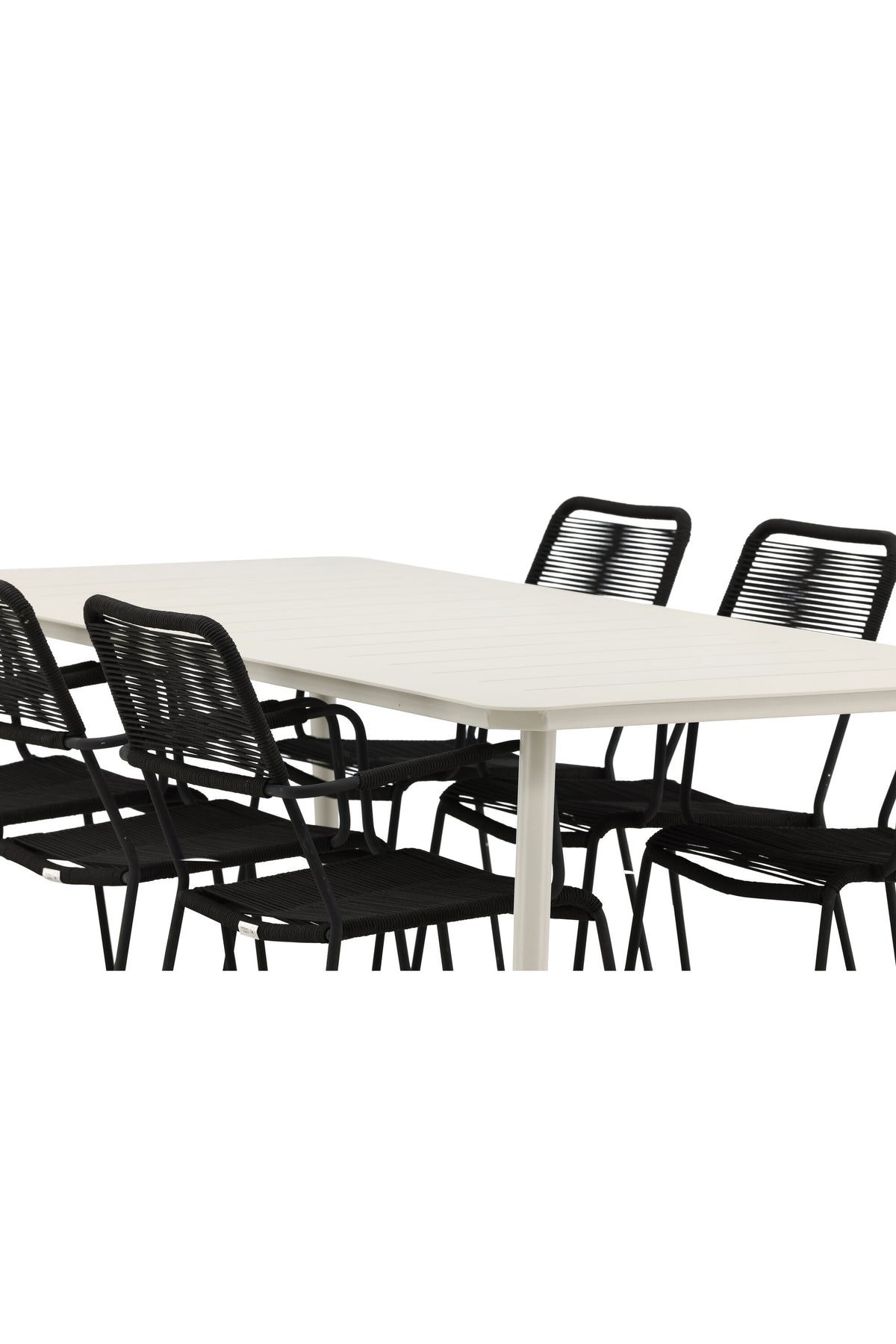 Lina Matbord med Lindos Stolarna – Bord: 75x200x90 Stol: 66x85x55