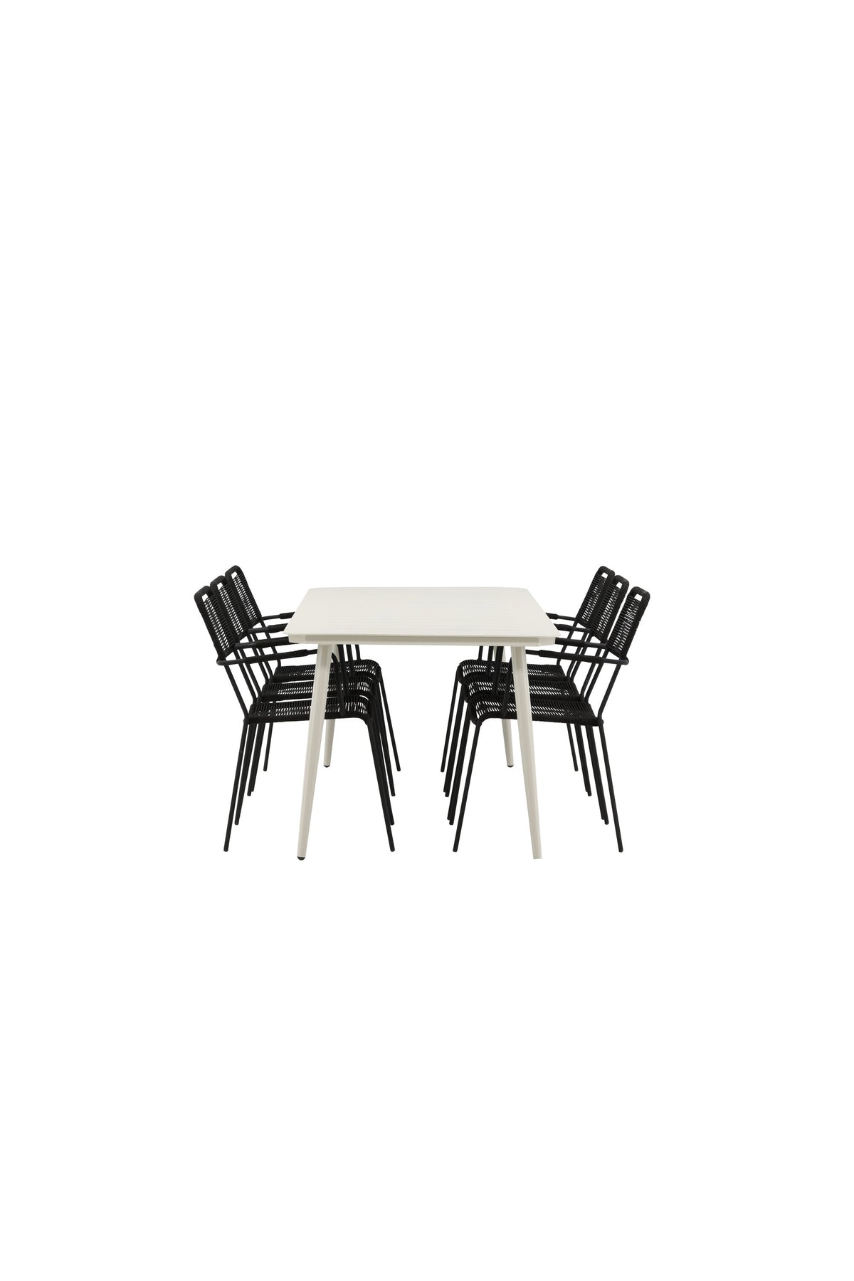 Lina Matbord med Lindos Stolarna – Bord: 75x200x90 Stol: 66x85x55
