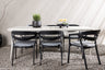 Lina Matbord med Slit Stolarna – Bord: 75x200x90 Stol: 62x76x59