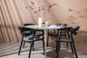 Lina Matbord med Slit Stolarna – Bord: ⌀120 Stol: 62x76x59