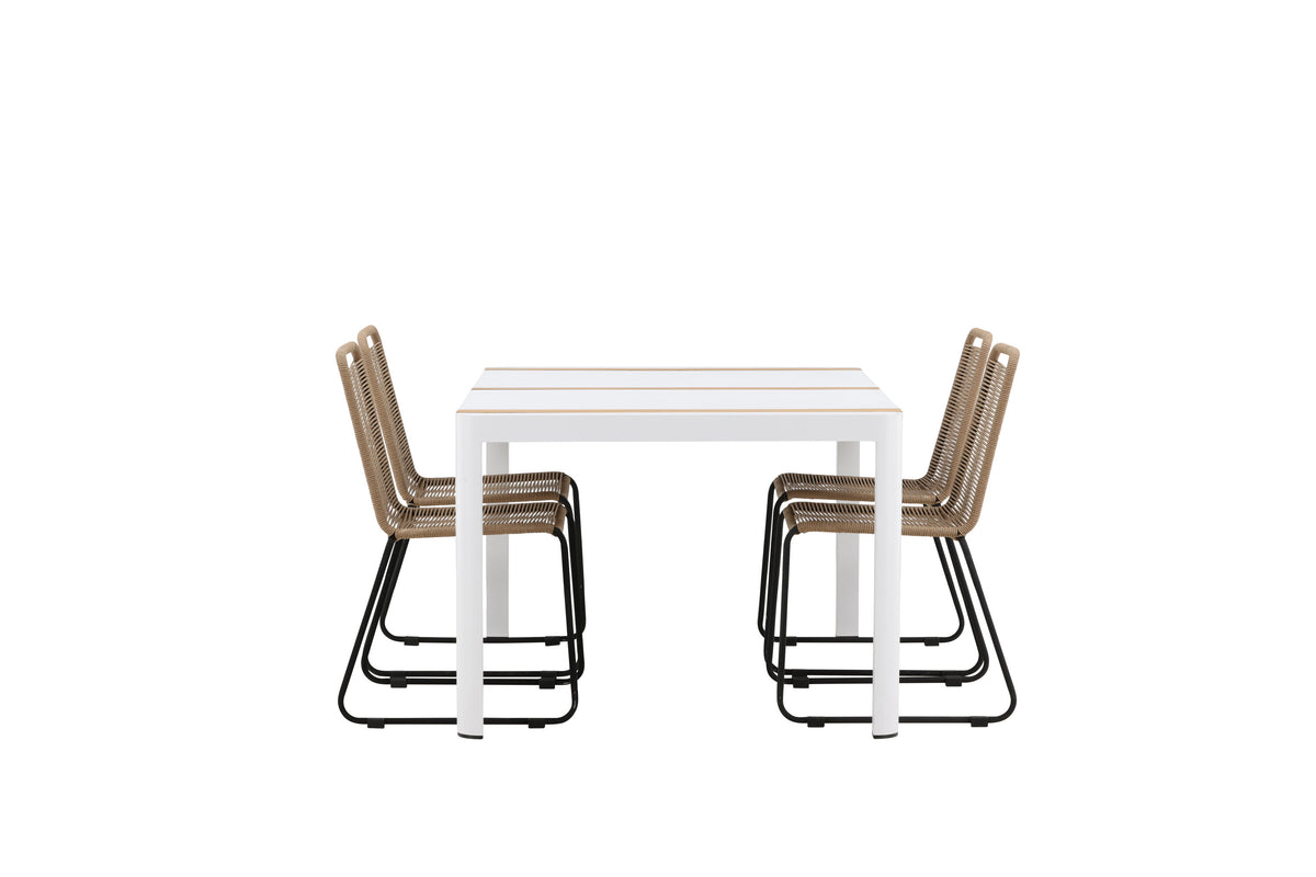 Togo Matbord med Lindos Stolarna – Bord: 75x150x90 Stol: 59x86x57