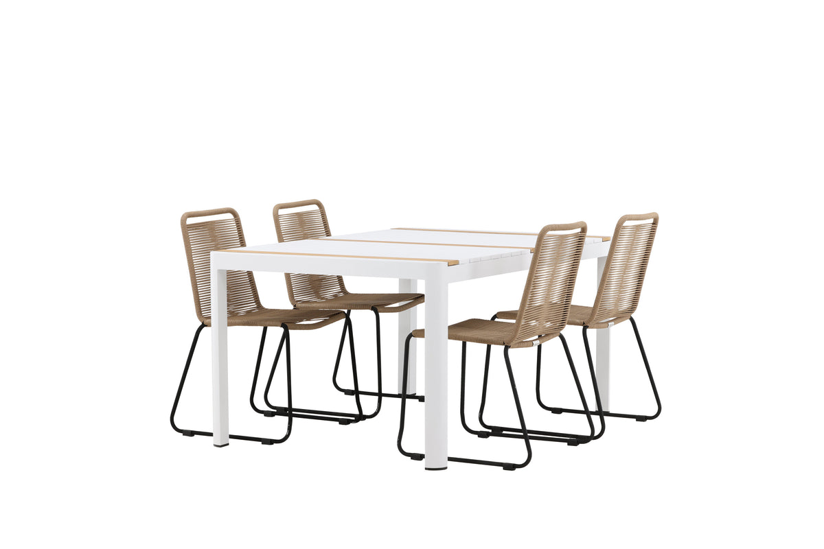 Togo Matbord med Lindos Stolarna – Bord: 75x150x90 Stol: 59x86x57