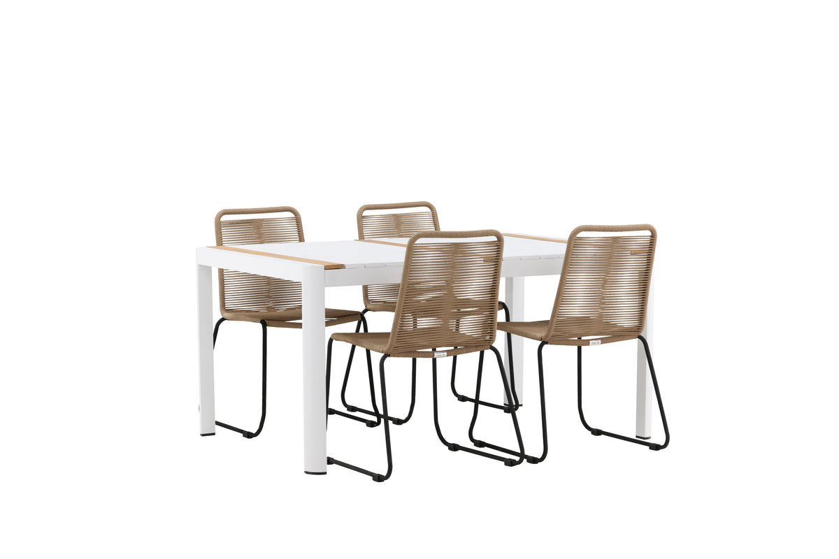 Togo Matbord med Lindos Stolarna – Bord: 75x150x90 Stol: 59x86x57
