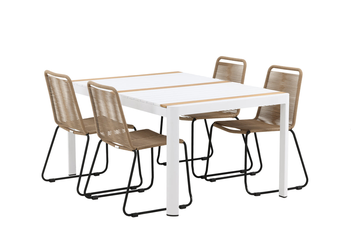 Togo Matbord med Lindos Stolarna – Bord: 75x150x90 Stol: 59x86x57