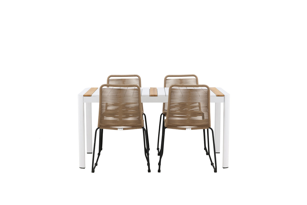 Togo Matbord med Lindos Stolarna – Bord: 75x150x90 Stol: 59x86x57