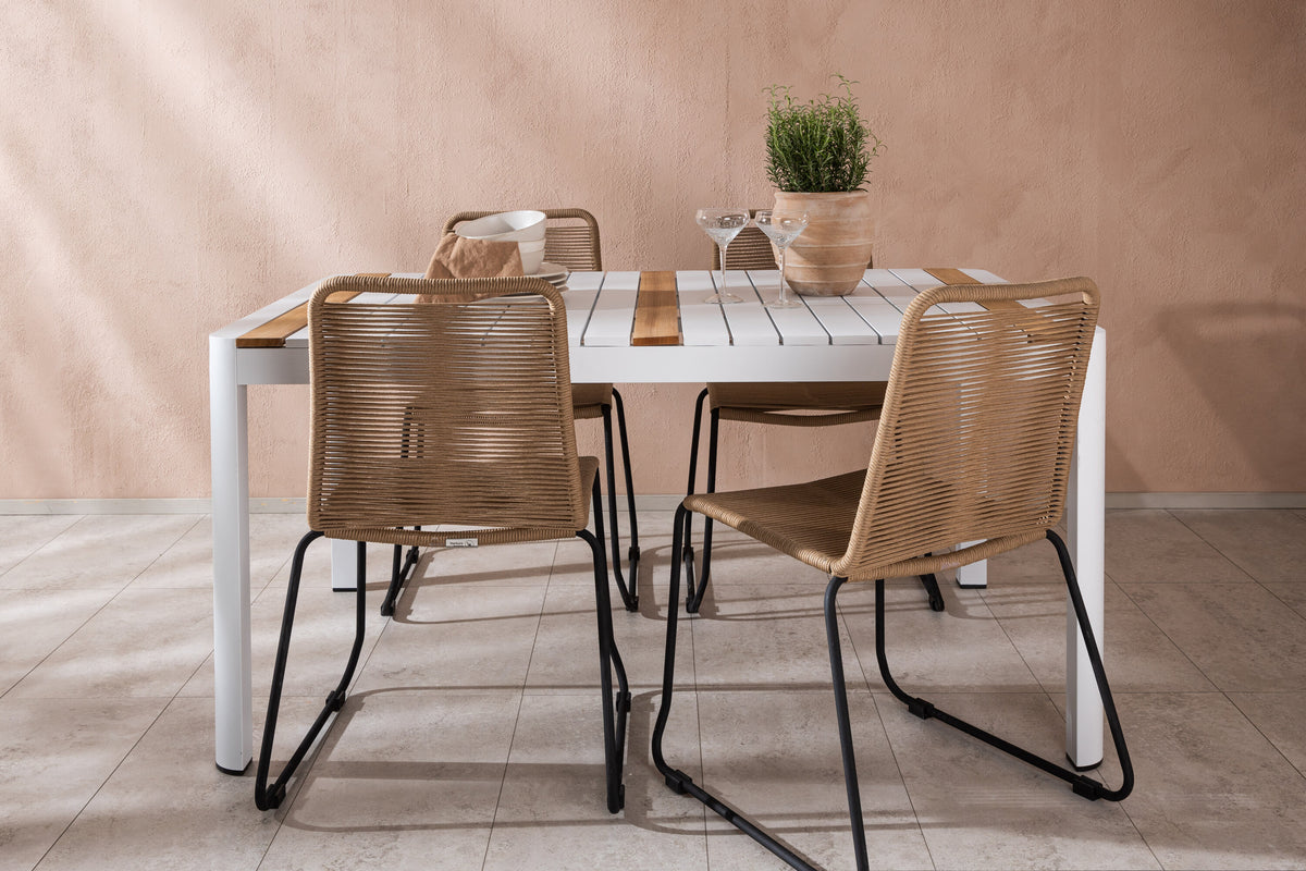 Togo Matbord med Lindos Stolarna – Bord: 75x150x90 Stol: 59x86x57