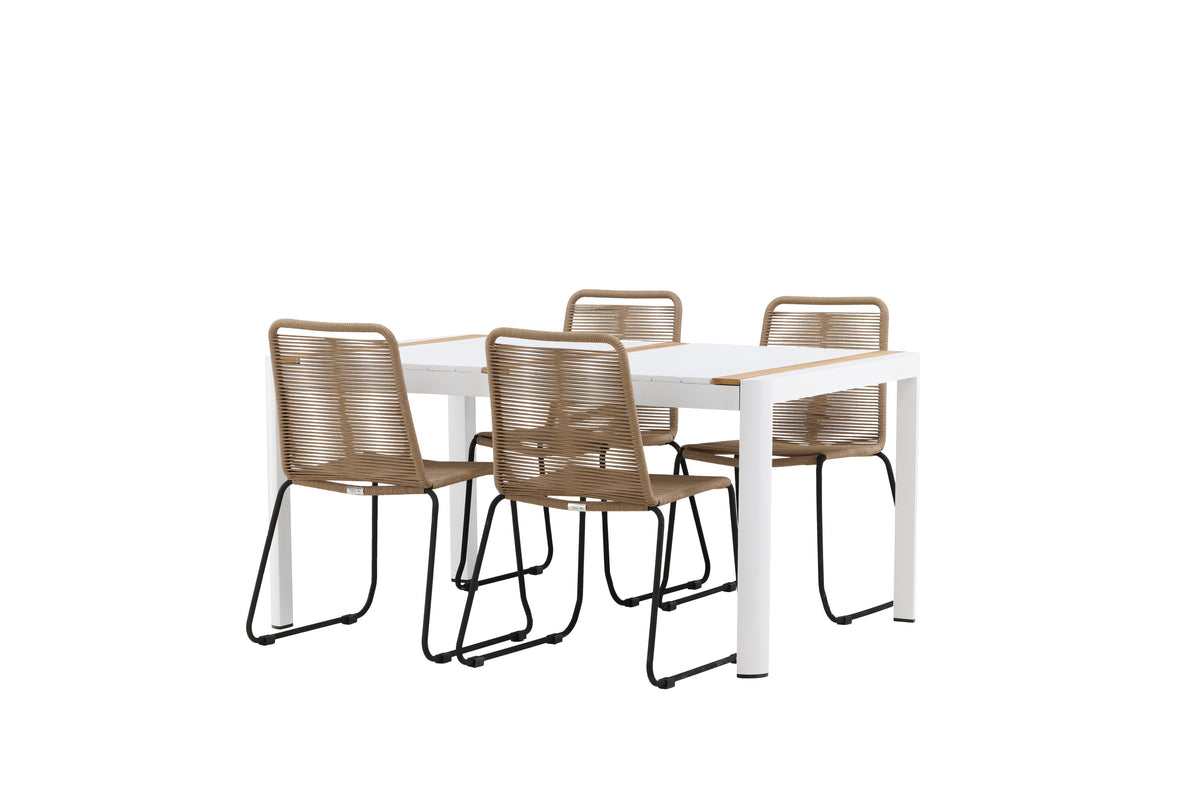 Togo Matbord med Lindos Stolarna – Bord: 75x150x90 Stol: 59x86x57