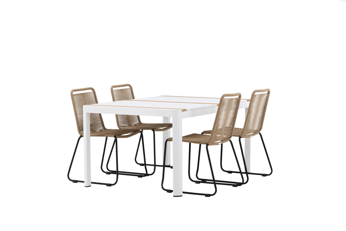 Togo Matbord med Lindos Stolarna – Bord: 75x150x90 Stol: 59x86x57