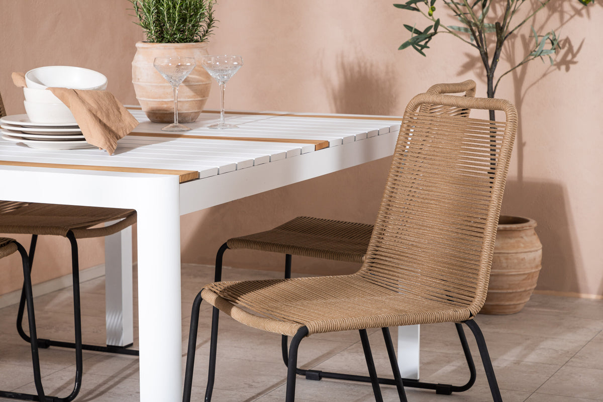 Togo Matbord med Lindos Stolarna – Bord: 75x150x90 Stol: 59x86x57