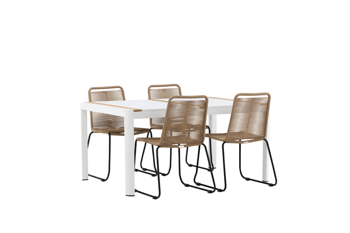 Togo Matbord med Lindos Stolarna – Bord: 75x150x90 Stol: 59x86x57