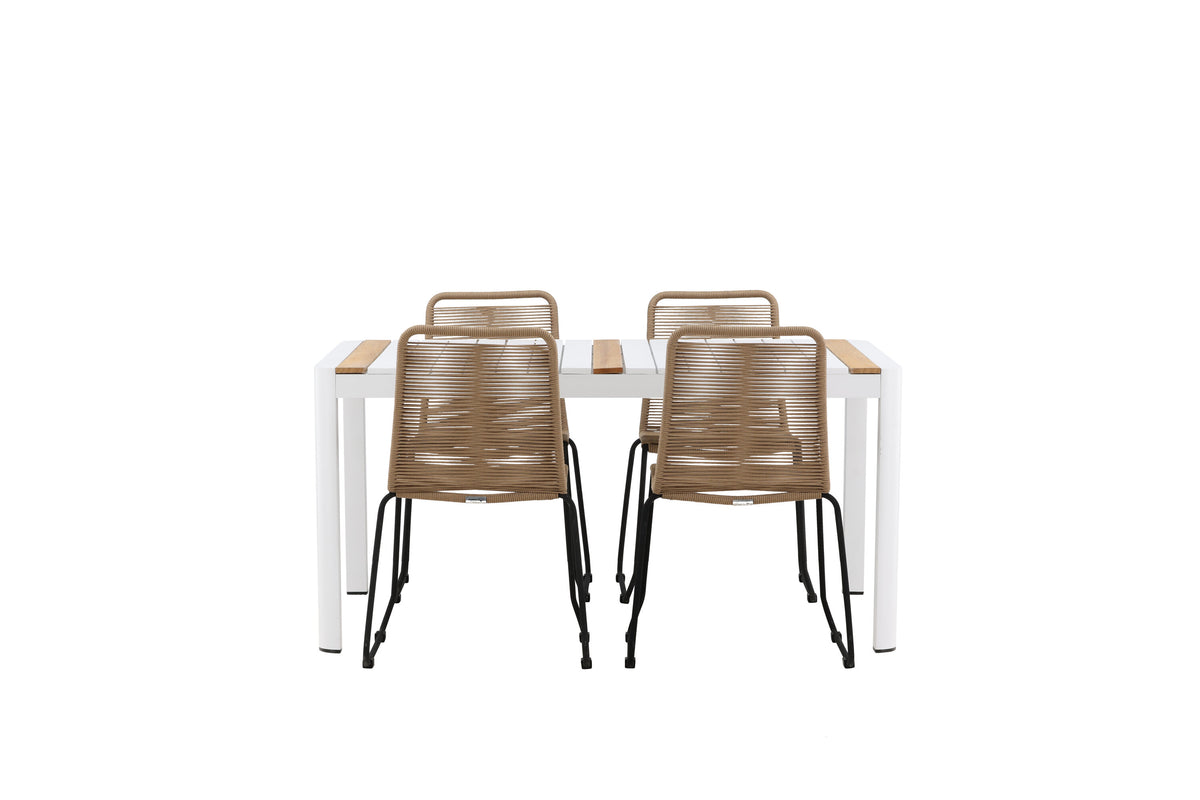 Togo Matbord med Lindos Stolarna – Bord: 75x150x90 Stol: 59x86x57