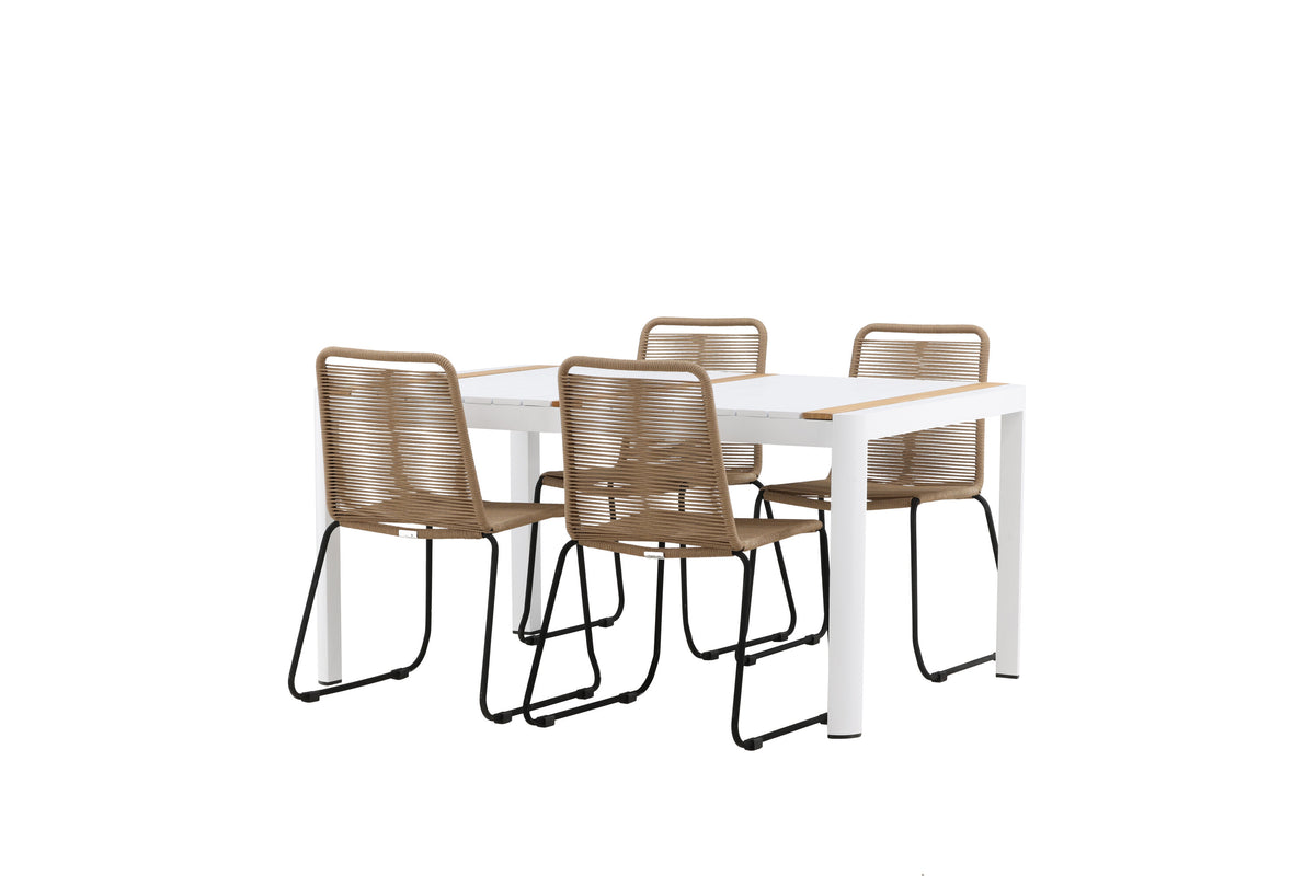 Togo Matbord med Lindos Stolarna – Bord: 75x150x90 Stol: 59x86x57