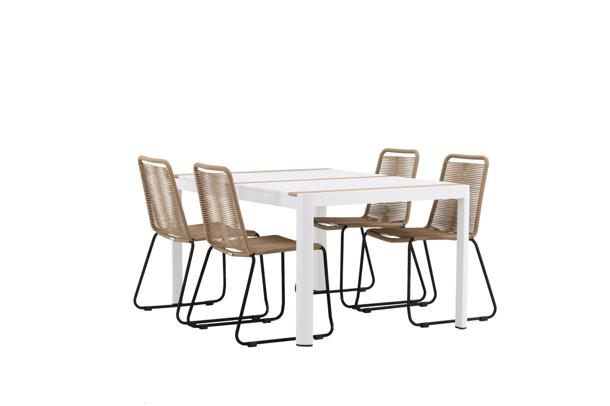 Togo Matbord med Lindos Stolarna – Bord: 75x150x90 Stol: 59x86x57