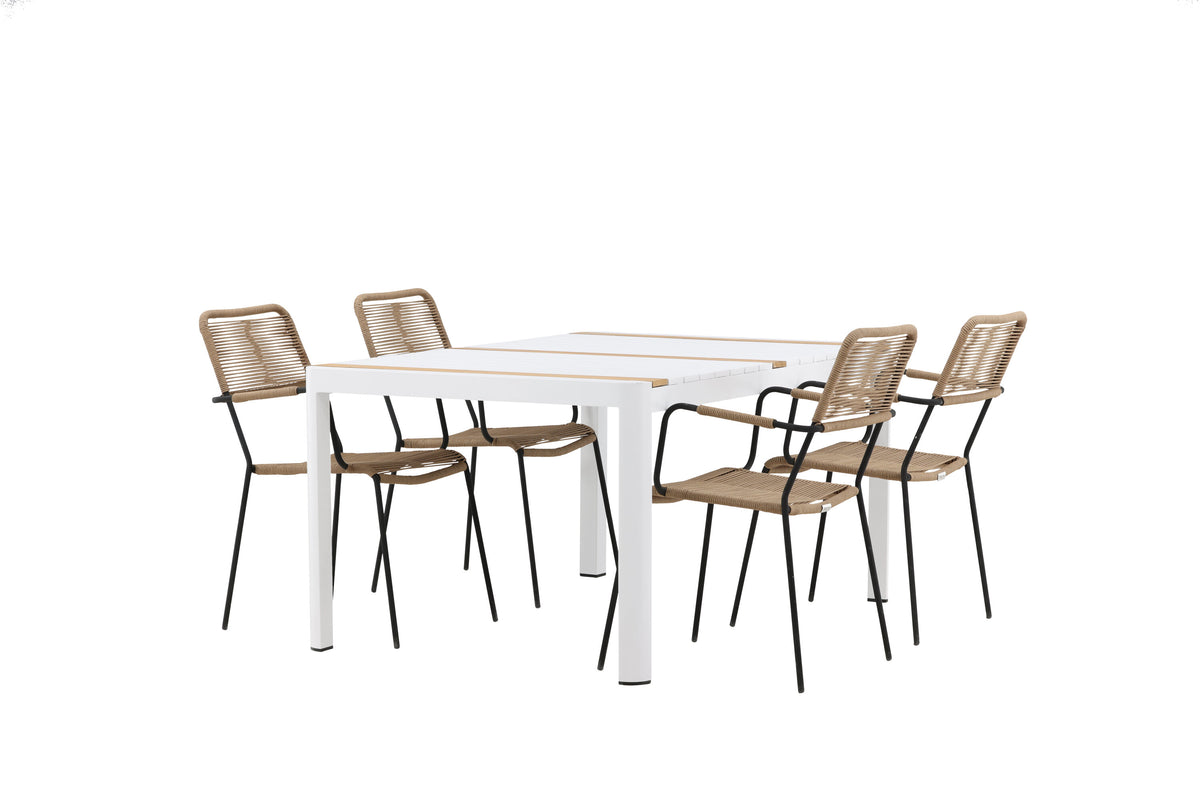 Togo Matbord med Lindos Stolarna – Bord: 75x150x90 Stol: 66x85x55