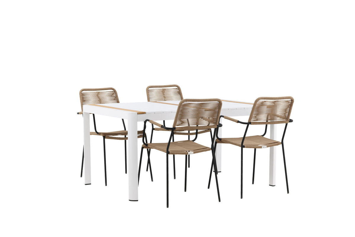 Togo Matbord med Lindos Stolarna – Bord: 75x150x90 Stol: 66x85x55