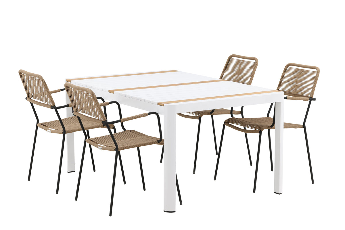 Togo Matbord med Lindos Stolarna – Bord: 75x150x90 Stol: 66x85x55