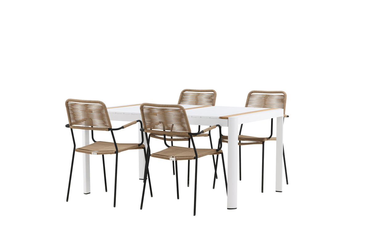 Togo Matbord med Lindos Stolarna – Bord: 75x150x90 Stol: 66x85x55