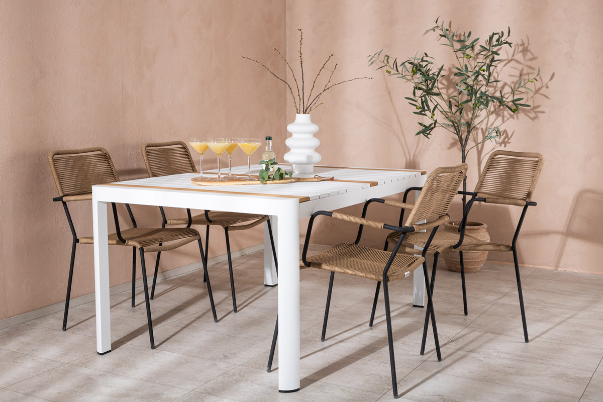 Togo Matbord med Lindos Stolarna – Bord: 75x150x90 Stol: 66x85x55