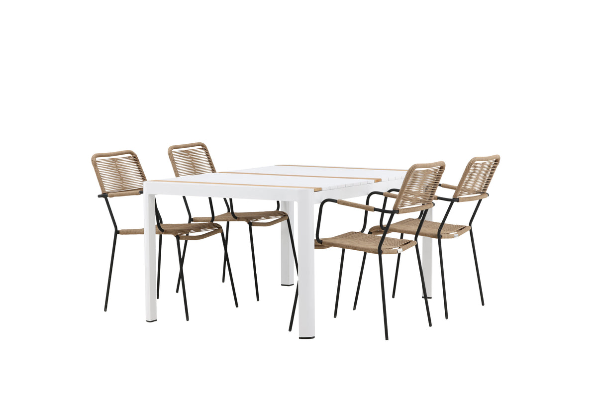 Togo Matbord med Lindos Stolarna – Bord: 75x150x90 Stol: 66x85x55