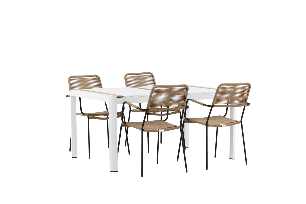 Togo Matbord med Lindos Stolarna – Bord: 75x150x90 Stol: 66x85x55