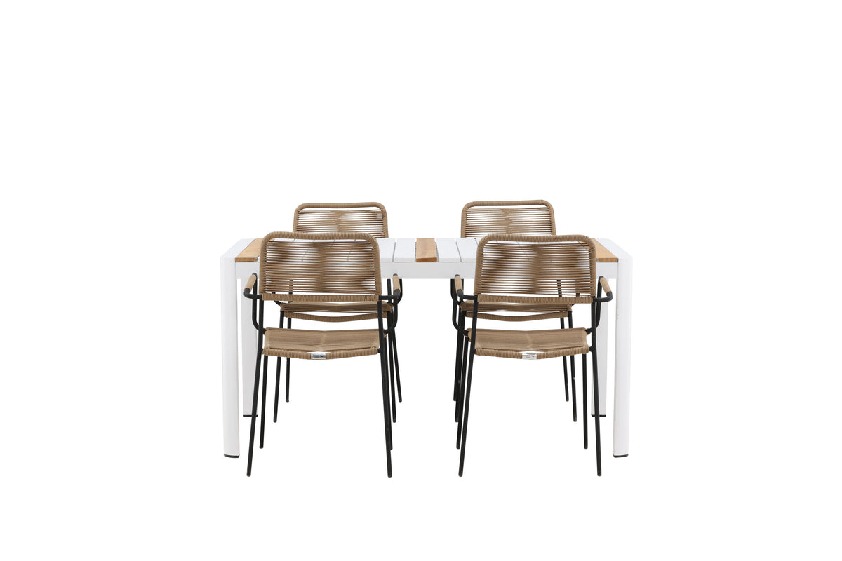 Togo Matbord med Lindos Stolarna – Bord: 75x150x90 Stol: 66x85x55
