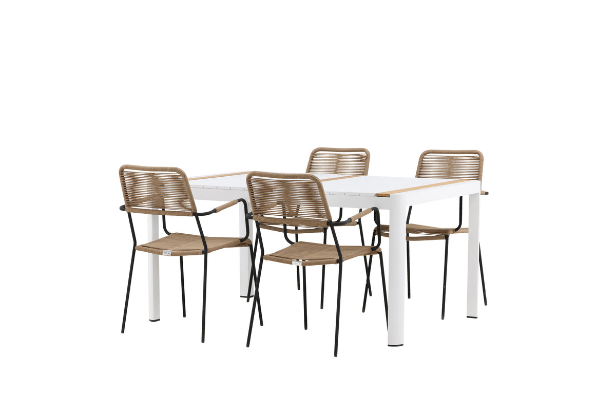 Togo Matbord med Lindos Stolarna – Bord: 75x150x90 Stol: 66x85x55