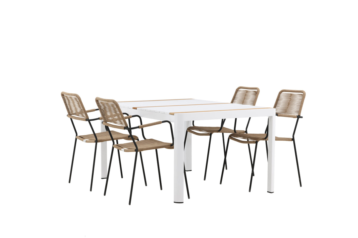 Togo Matbord med Lindos Stolarna – Bord: 75x150x90 Stol: 66x85x55