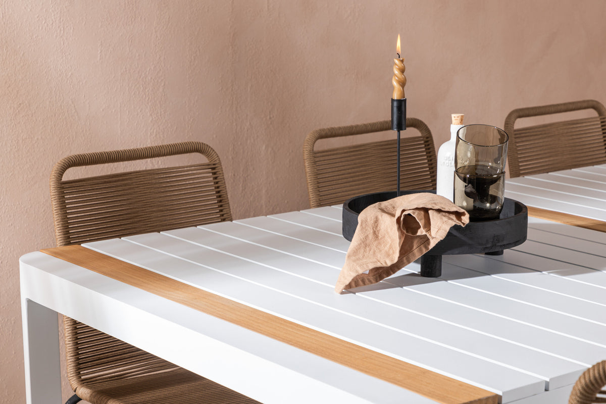 Togo Matbord med Lindos Stolarna – Bord: 75x200x100 Stol: 59x86x57