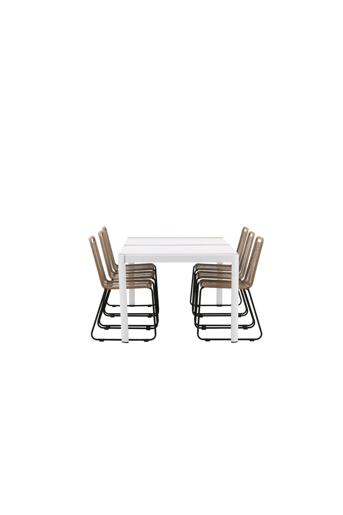 Togo Matbord med Lindos Stolarna – Bord: 75x200x100 Stol: 59x86x57