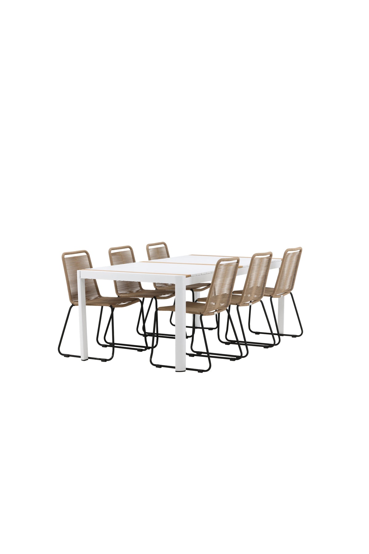 Togo Matbord med Lindos Stolarna – Bord: 75x200x100 Stol: 59x86x57