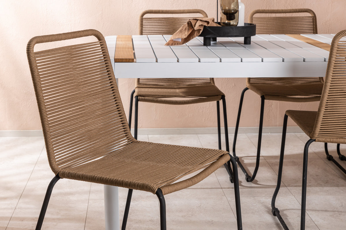 Togo Matbord med Lindos Stolarna – Bord: 75x200x100 Stol: 59x86x57