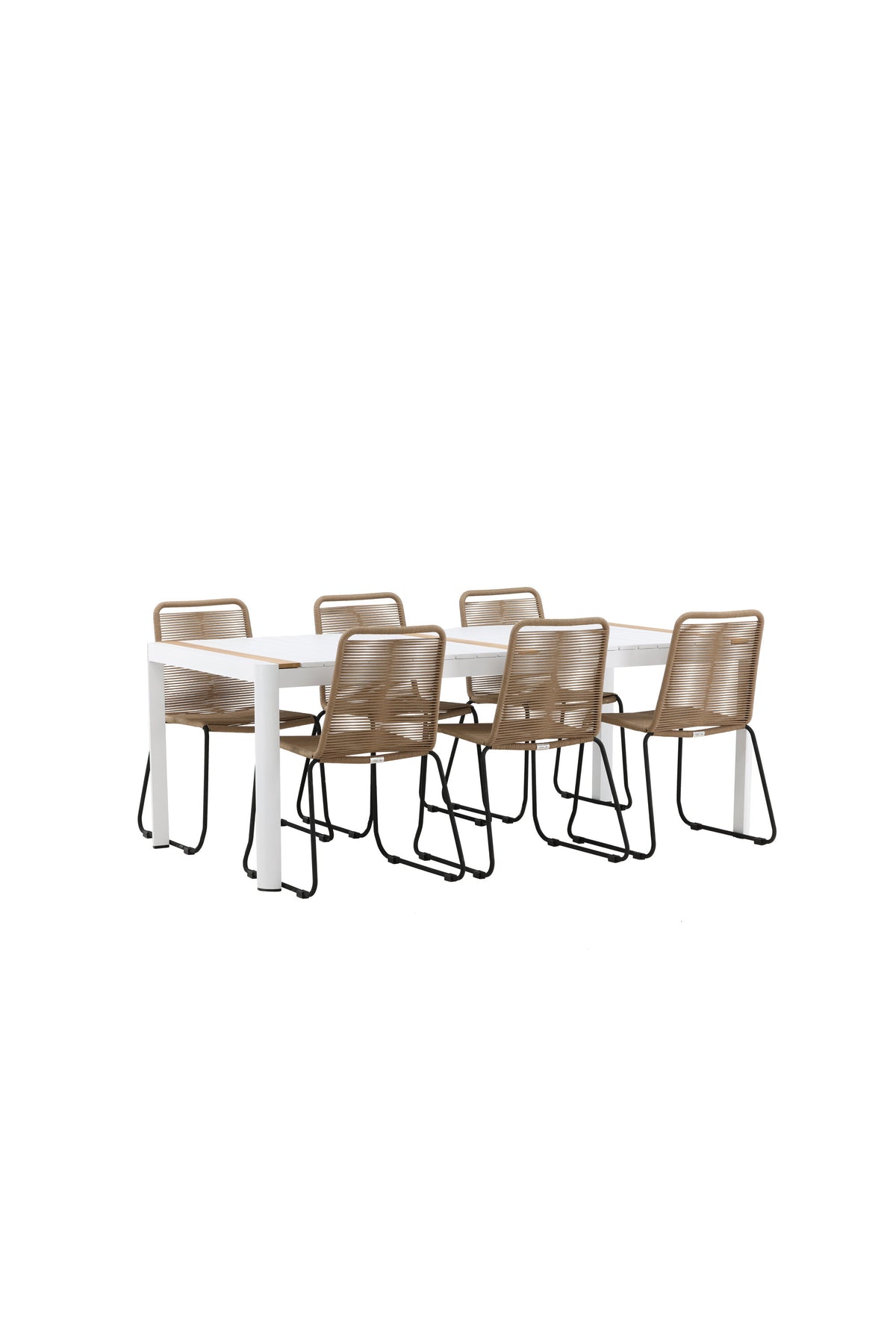 Togo Matbord med Lindos Stolarna – Bord: 75x200x100 Stol: 59x86x57