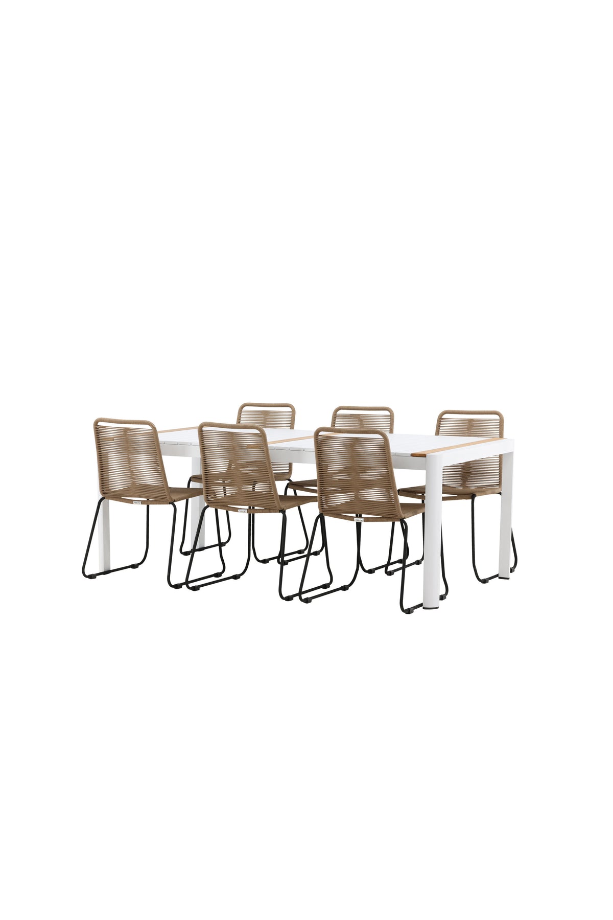 Togo Matbord med Lindos Stolarna – Bord: 75x200x100 Stol: 59x86x57