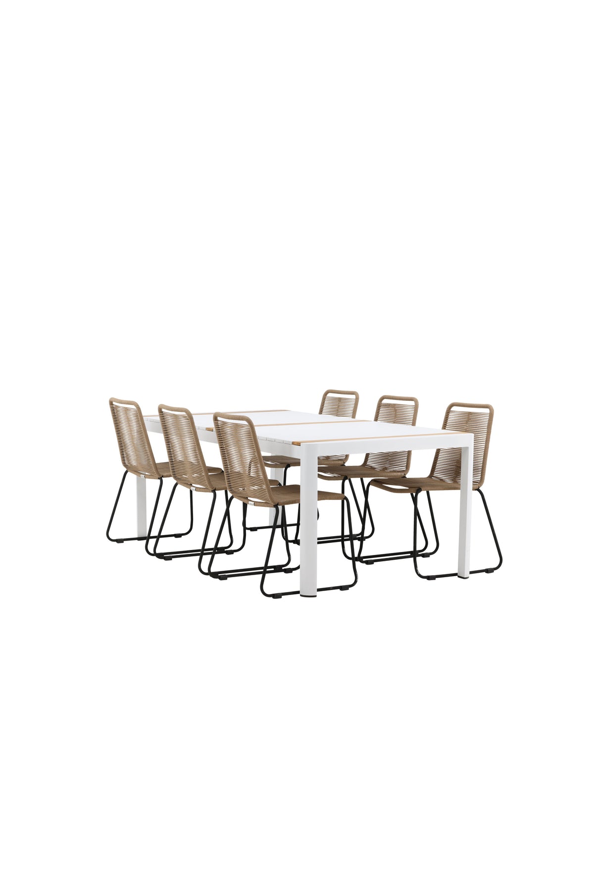 Togo Matbord med Lindos Stolarna – Bord: 75x200x100 Stol: 59x86x57