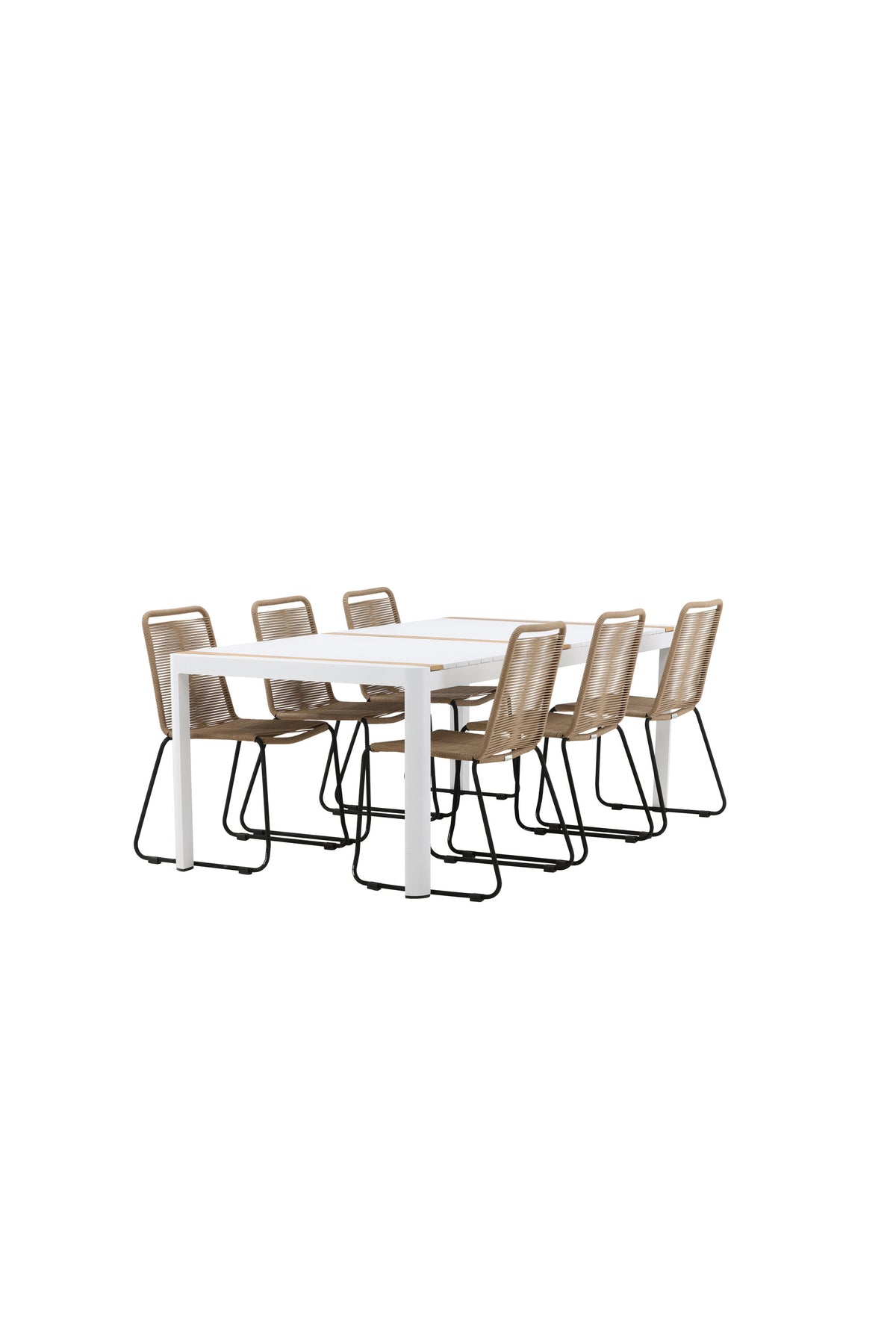 Togo Matbord med Lindos Stolarna – Bord: 75x200x100 Stol: 59x86x57