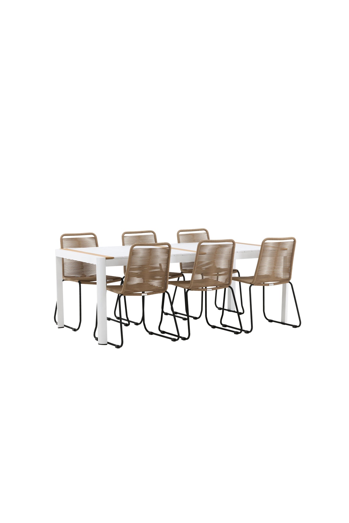 Togo Matbord med Lindos Stolarna – Bord: 75x200x100 Stol: 59x86x57