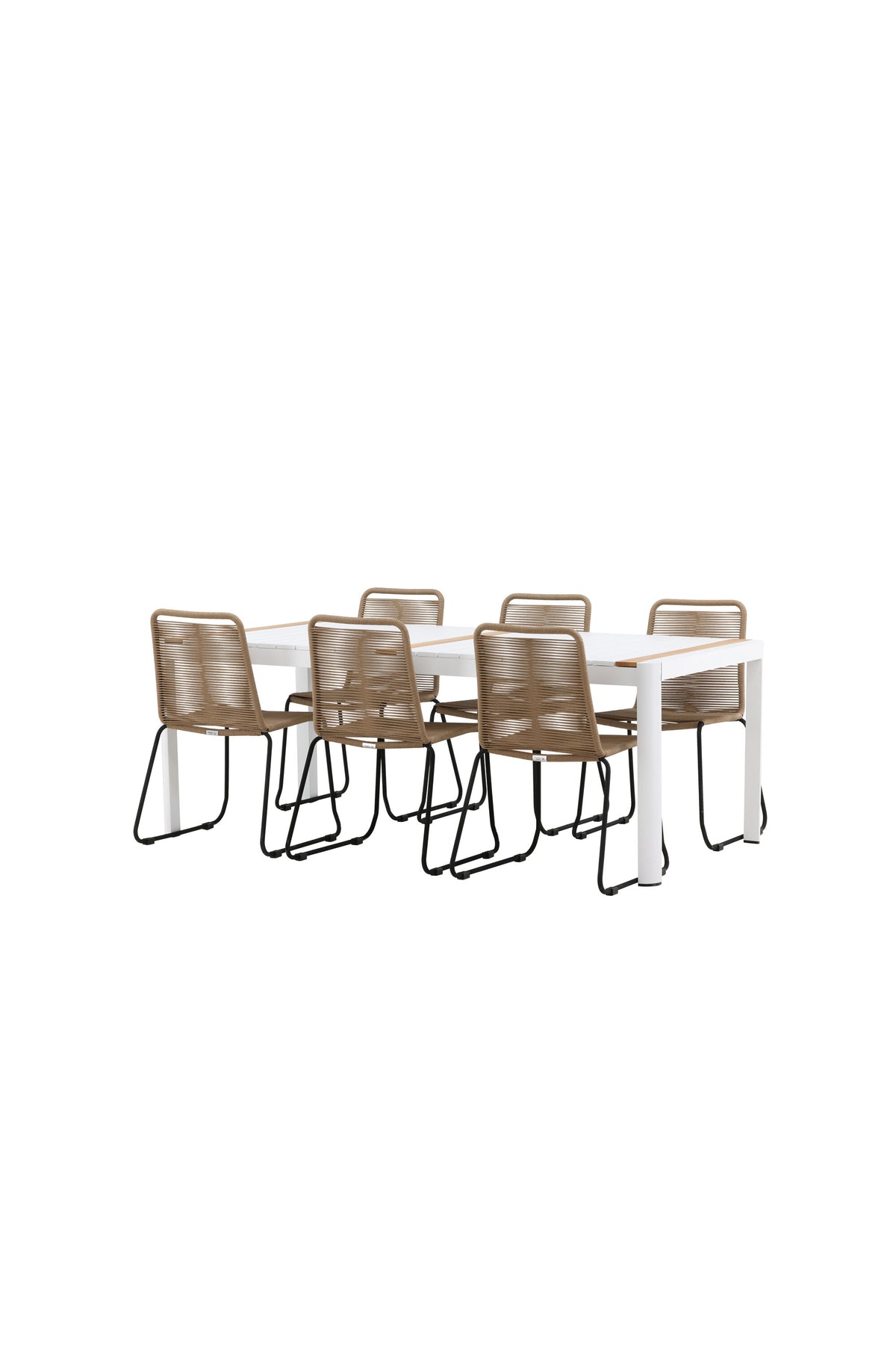 Togo Matbord med Lindos Stolarna – Bord: 75x200x100 Stol: 59x86x57