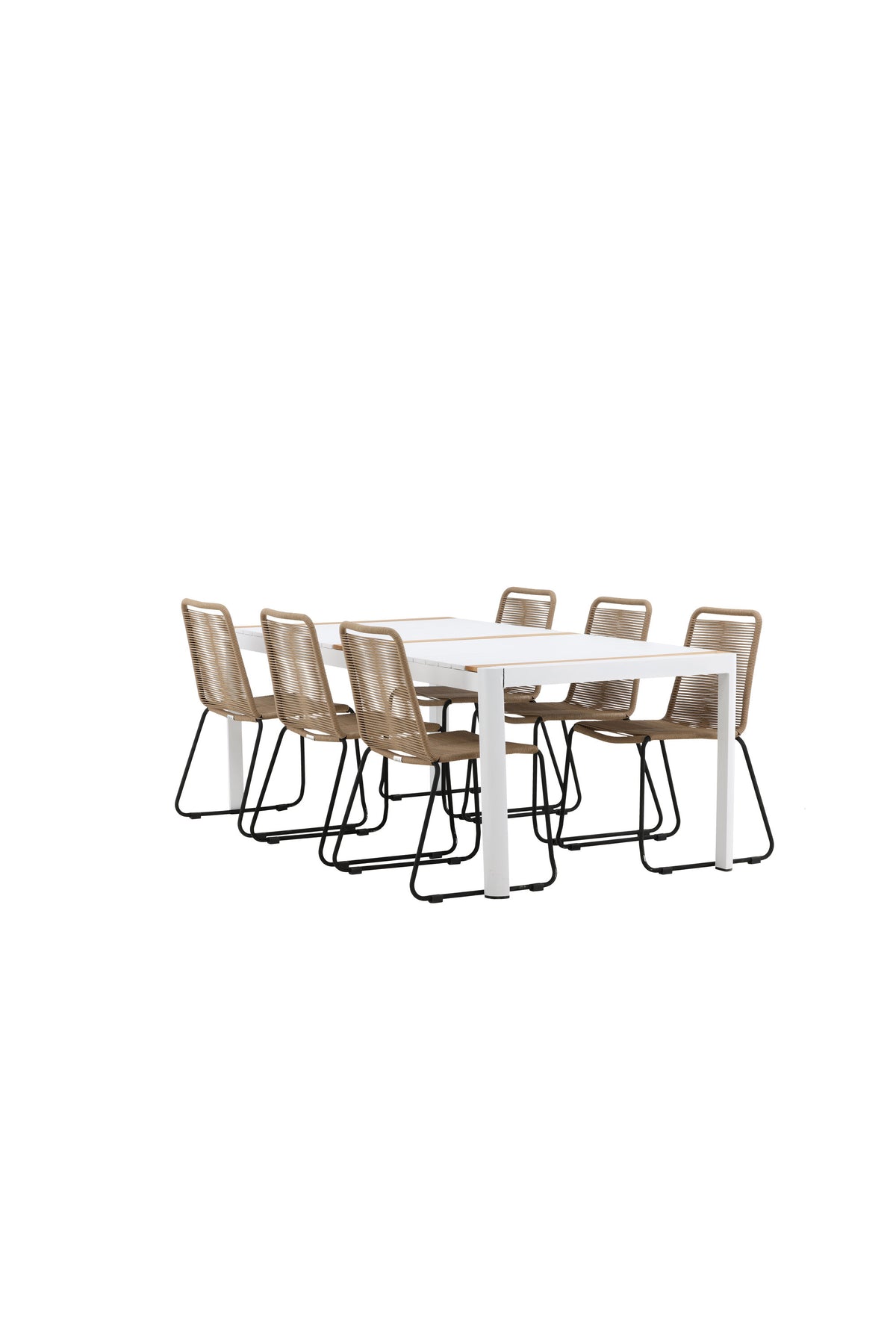 Togo Matbord med Lindos Stolarna – Bord: 75x200x100 Stol: 59x86x57