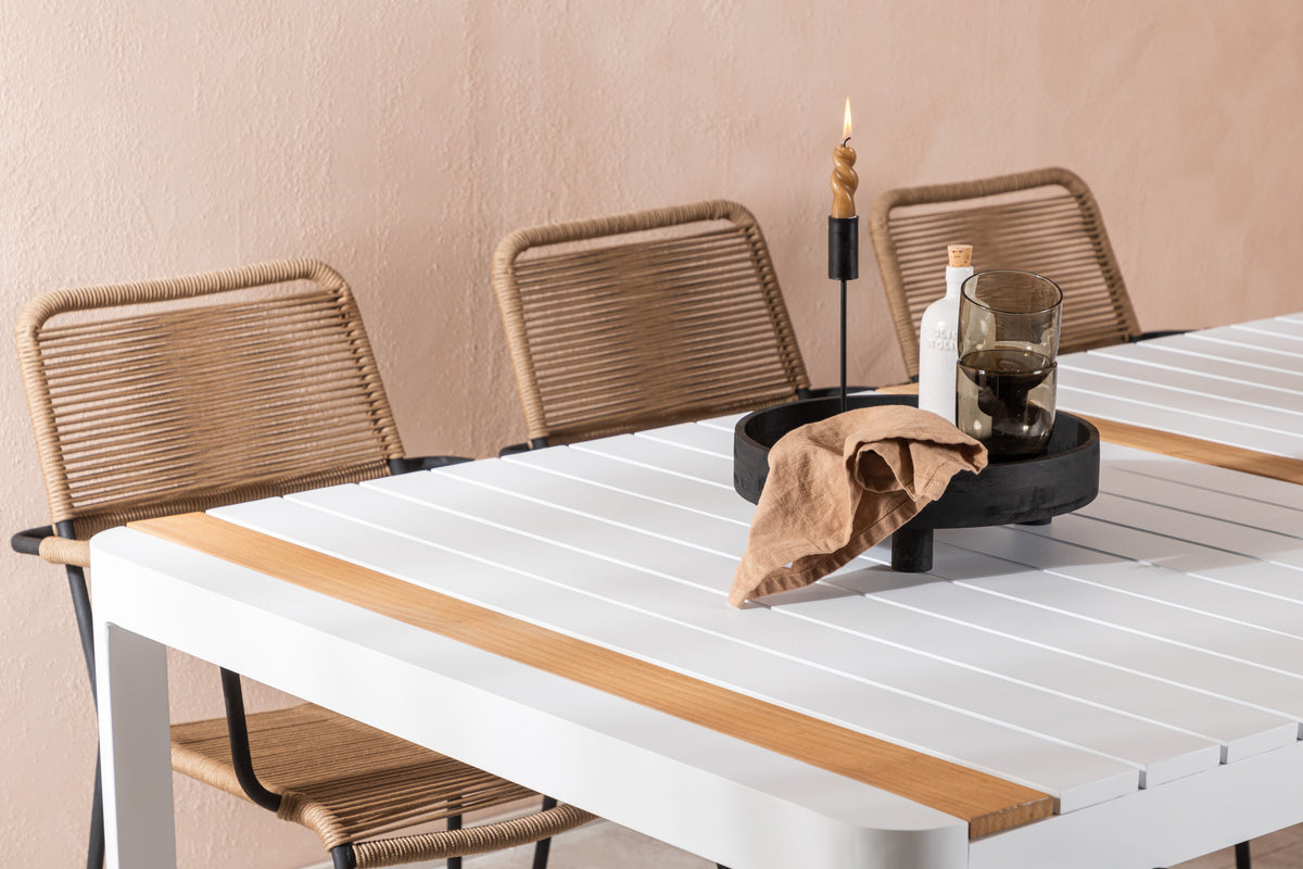 Togo Matbord med Lindos Stolarna – Bord: 75x200x100 Stol: 66x85x55