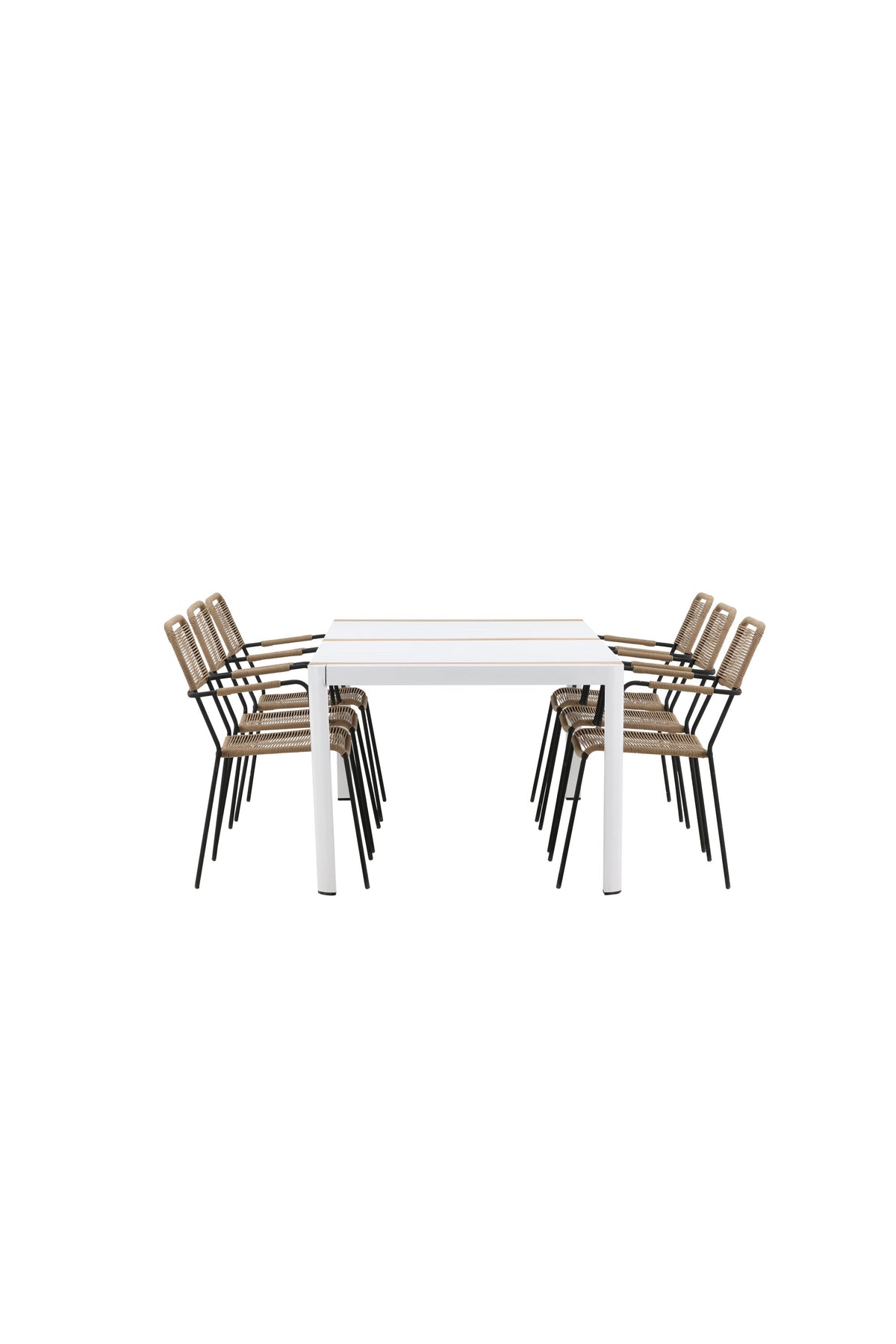 Togo Matbord med Lindos Stolarna – Bord: 75x200x100 Stol: 66x85x55