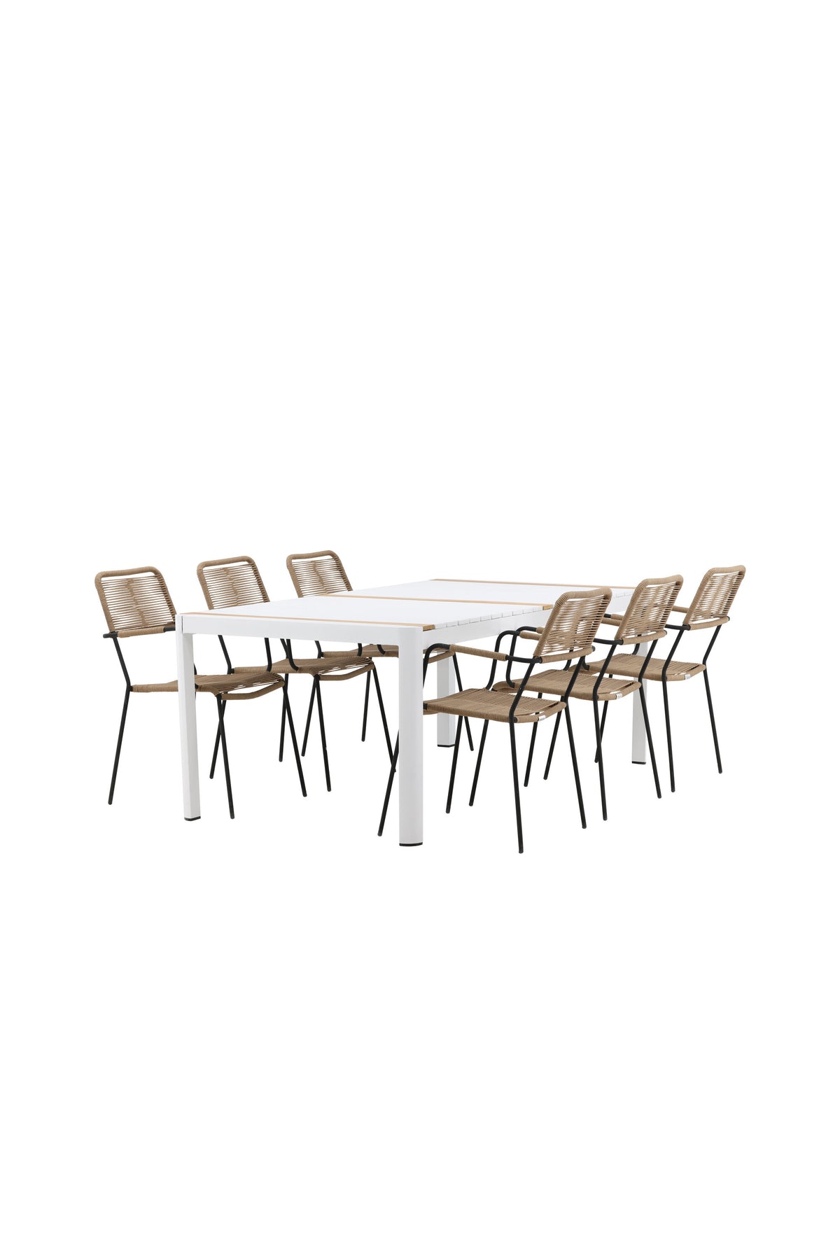 Togo Matbord med Lindos Stolarna – Bord: 75x200x100 Stol: 66x85x55