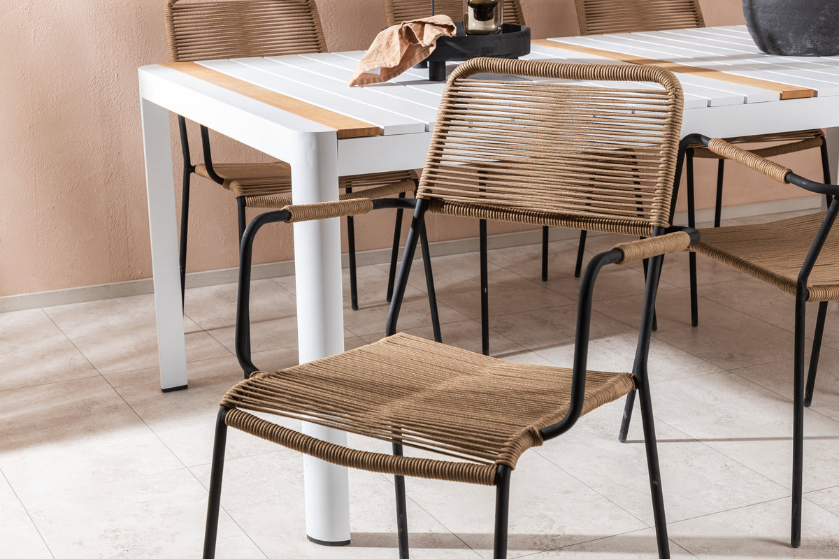Togo Matbord med Lindos Stolarna – Bord: 75x200x100 Stol: 66x85x55