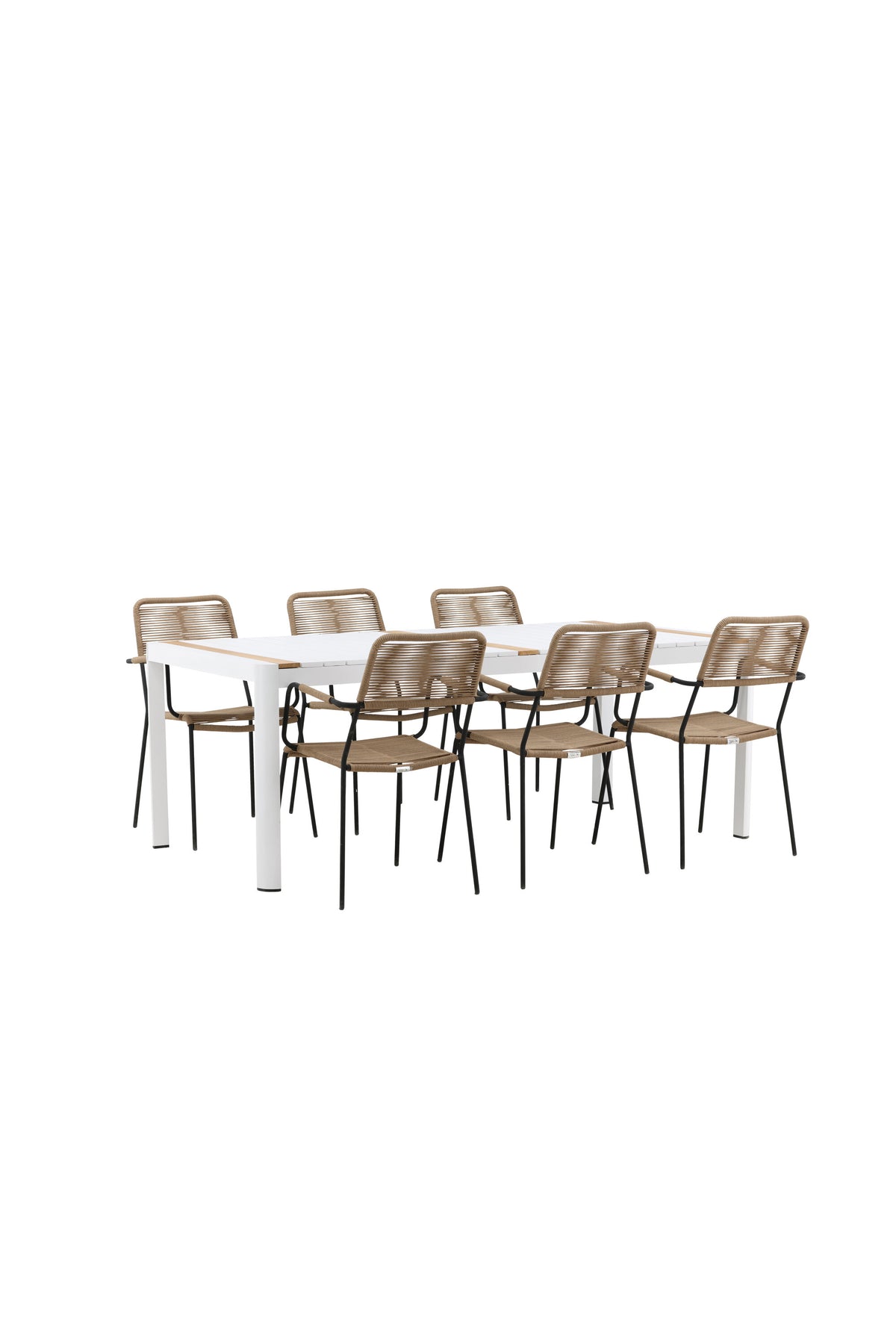 Togo Matbord med Lindos Stolarna – Bord: 75x200x100 Stol: 66x85x55