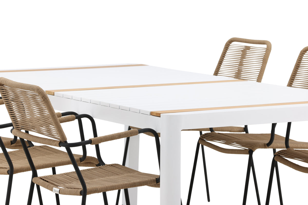 Togo Matbord med Lindos Stolarna – Bord: 75x200x100 Stol: 66x85x55