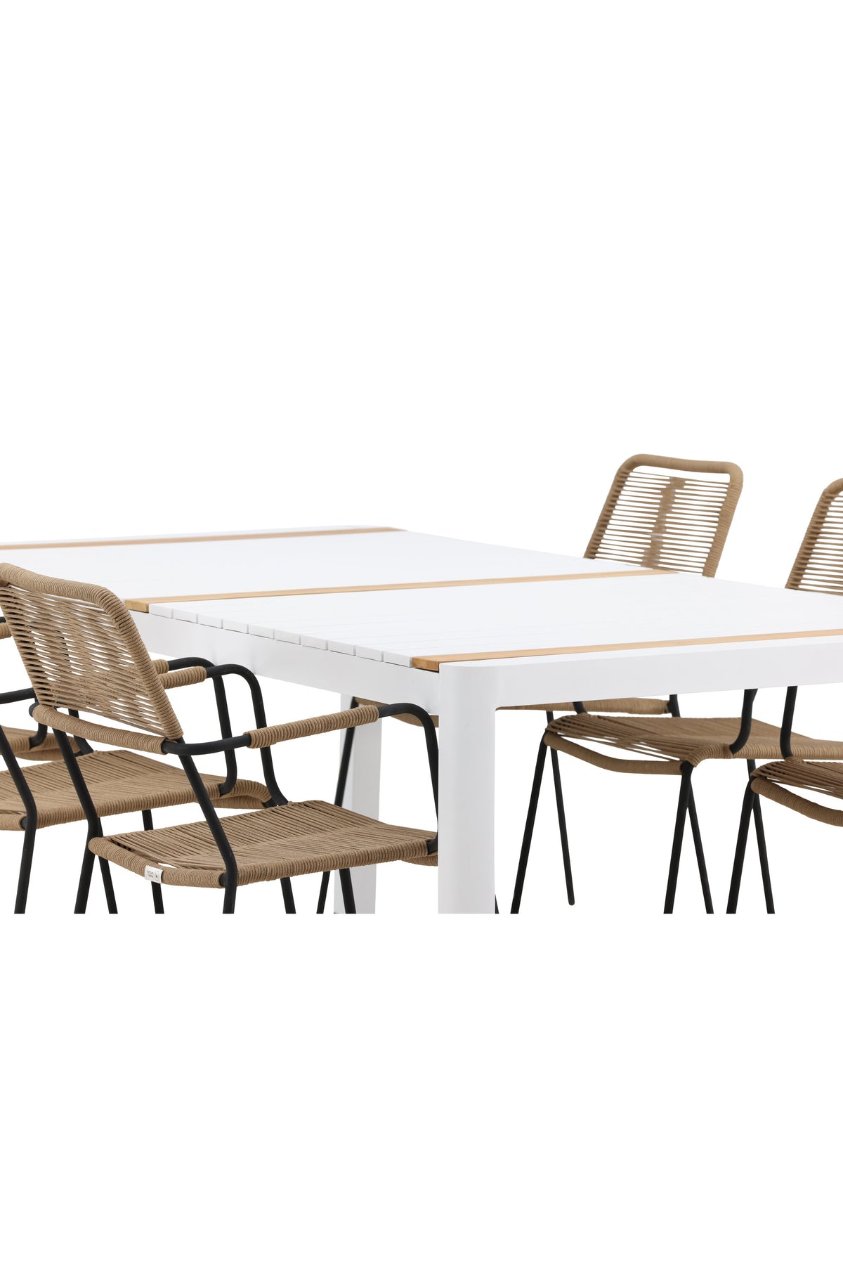 Togo Matbord med Lindos Stolarna – Bord: 75x200x100 Stol: 66x85x55