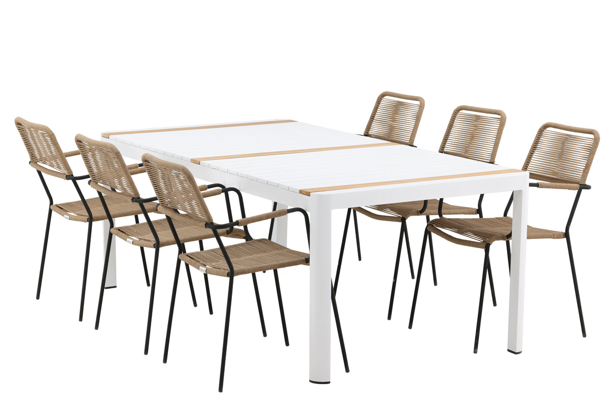 Togo Matbord med Lindos Stolarna – Bord: 75x200x100 Stol: 66x85x55