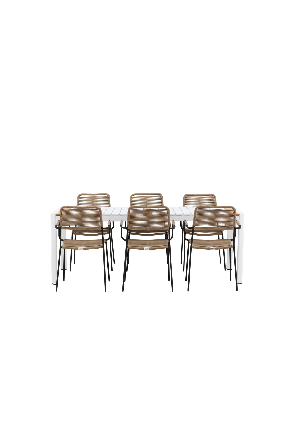Togo Matbord med Lindos Stolarna – Bord: 75x200x100 Stol: 66x85x55