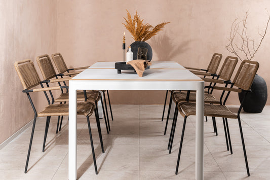 Togo Matbord med Lindos Stolarna – Bord: 75x200x100 Stol: 66x85x55