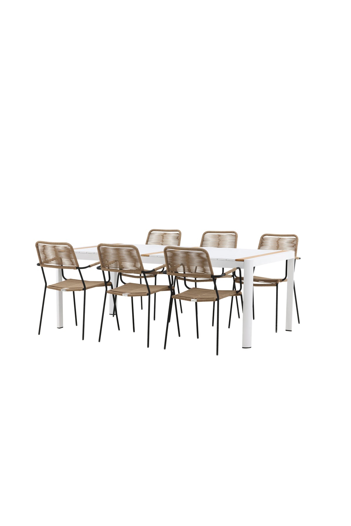Togo Matbord med Lindos Stolarna – Bord: 75x200x100 Stol: 66x85x55