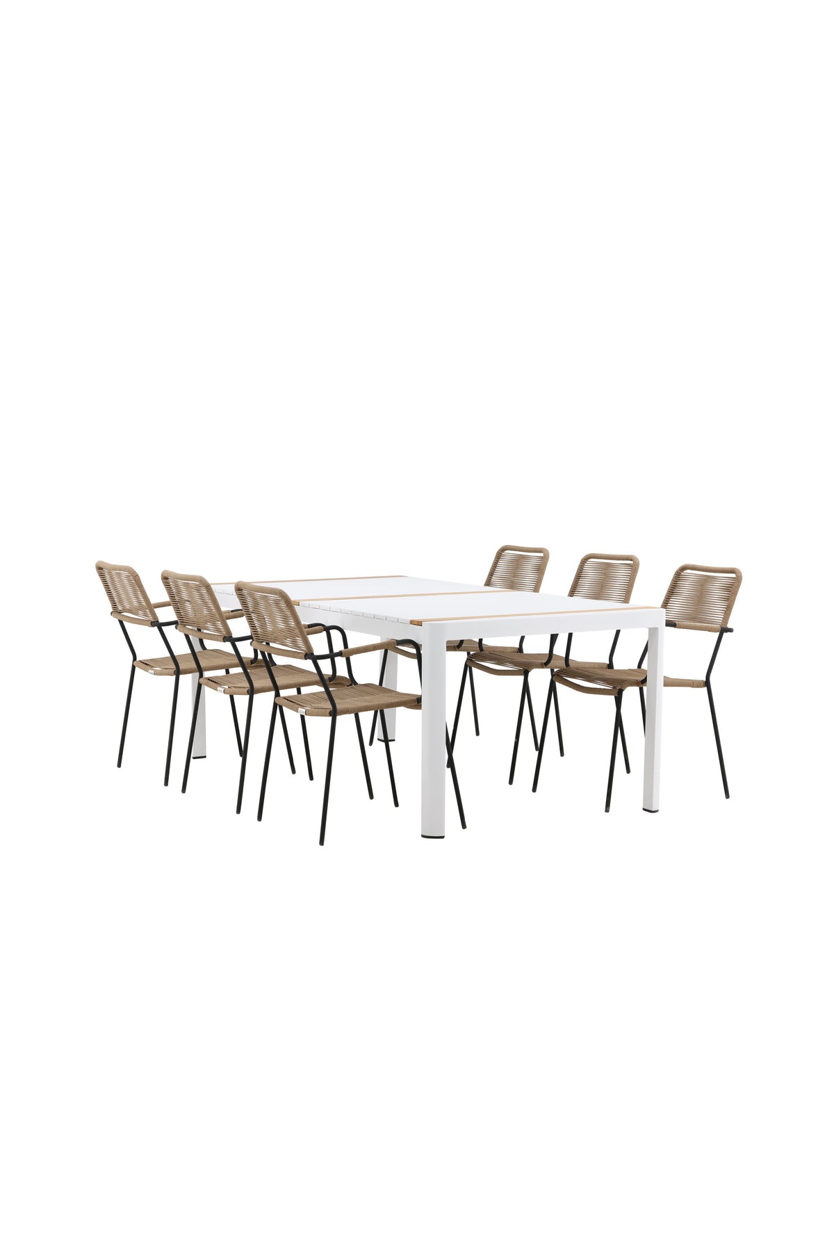 Togo Matbord med Lindos Stolarna – Bord: 75x200x100 Stol: 66x85x55